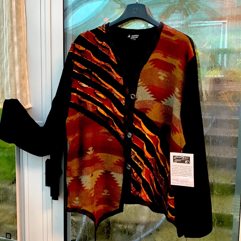 Beautiful Asymmetrical Jacket In Earth Tone